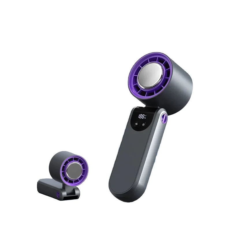 In Stock Best-selling 2025 New Outdoor Foldable Wearable Battery Mini Turbo Fan 100 Speed Handheld Cold Compress  Powerful Fans