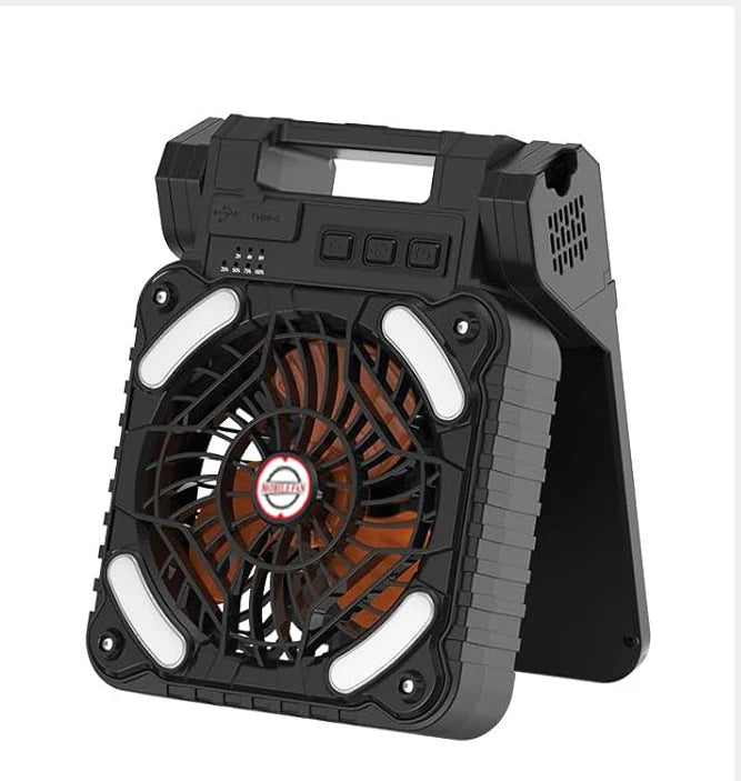 Factory Direct 10400mAh Rechargeable Solar Powered Portable Table Camping Fan  with LED Lights Big Solar Panel Outdoor Tent Fan